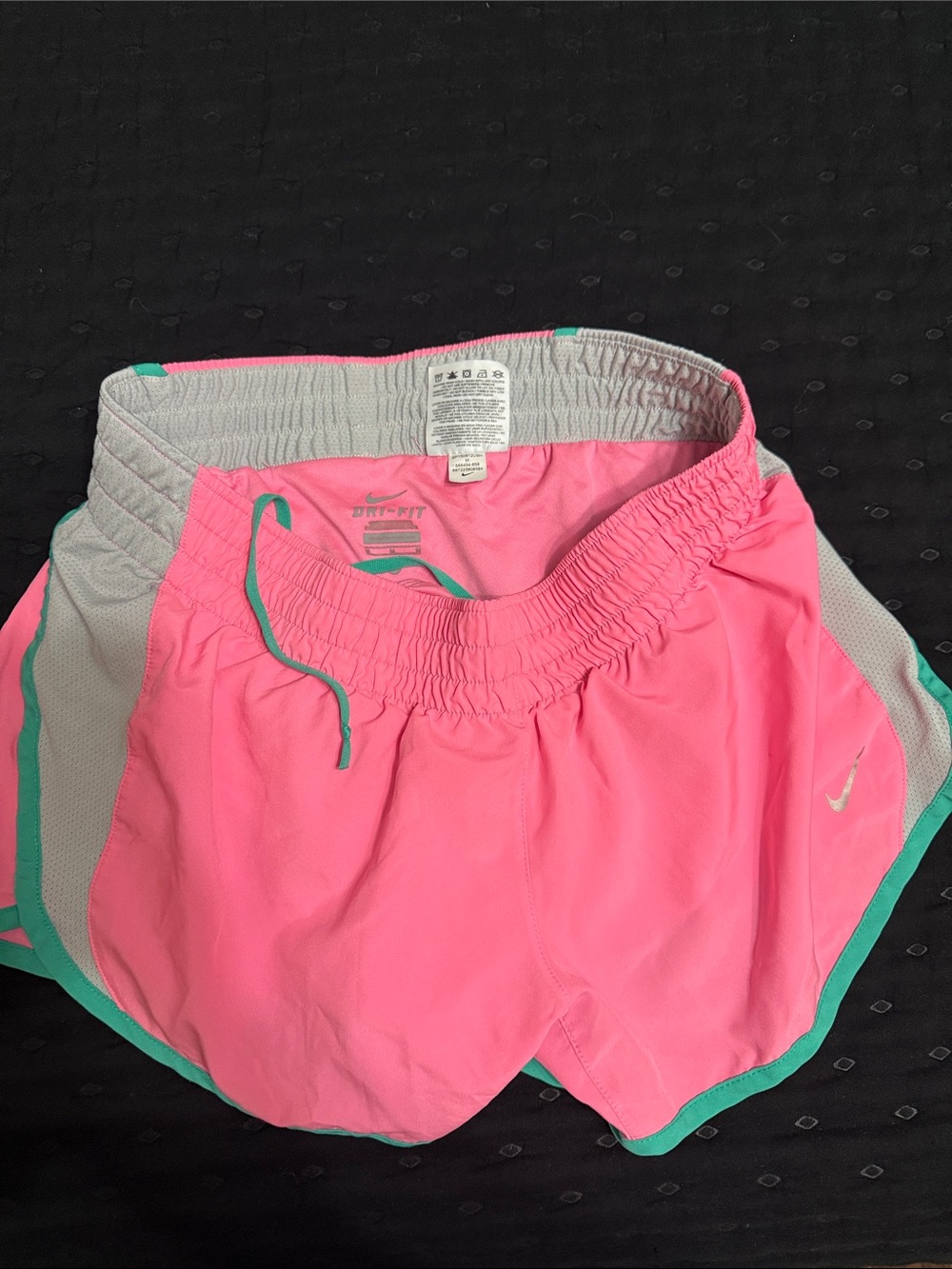 Nike Pink Dri-FIT Athletic Shorts with Gray Waistband
